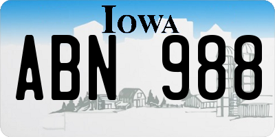 IA license plate ABN988