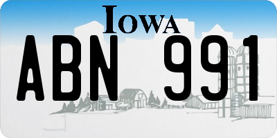IA license plate ABN991