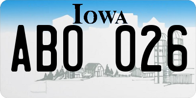 IA license plate ABO026