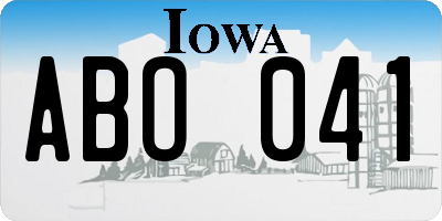 IA license plate ABO041