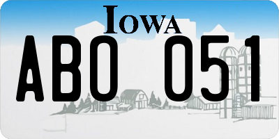 IA license plate ABO051