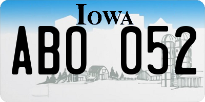 IA license plate ABO052