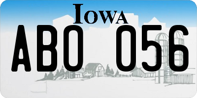 IA license plate ABO056