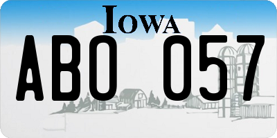 IA license plate ABO057