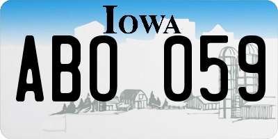 IA license plate ABO059