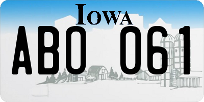 IA license plate ABO061