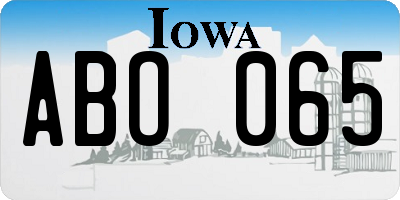 IA license plate ABO065