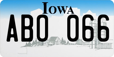 IA license plate ABO066