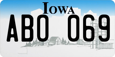 IA license plate ABO069
