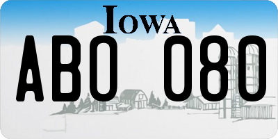 IA license plate ABO080