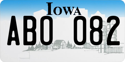 IA license plate ABO082