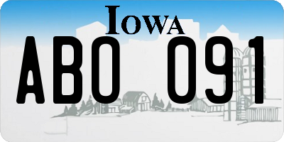 IA license plate ABO091