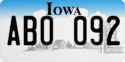 IA license plate ABO092