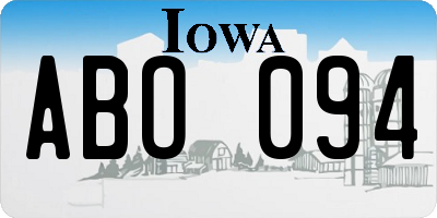 IA license plate ABO094