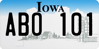 IA license plate ABO101