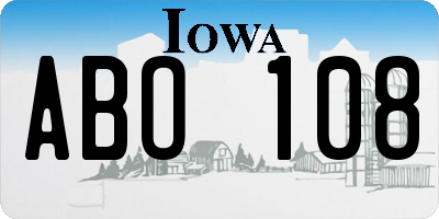 IA license plate ABO108