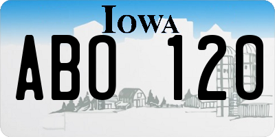 IA license plate ABO120