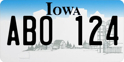 IA license plate ABO124