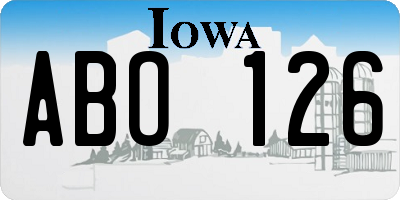 IA license plate ABO126