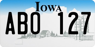 IA license plate ABO127