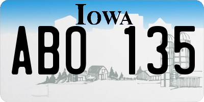 IA license plate ABO135