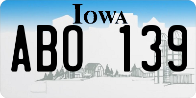 IA license plate ABO139