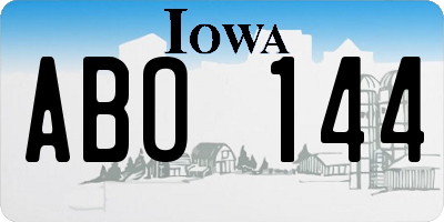 IA license plate ABO144