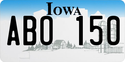 IA license plate ABO150