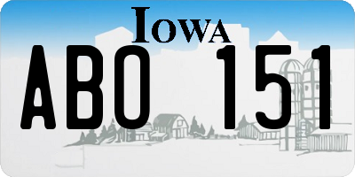 IA license plate ABO151