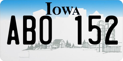 IA license plate ABO152