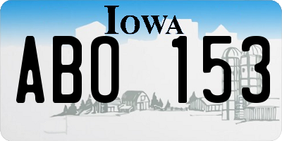 IA license plate ABO153