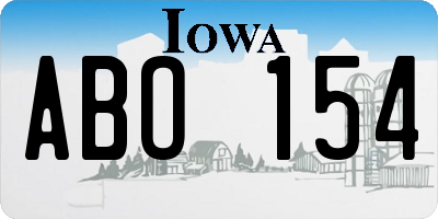 IA license plate ABO154