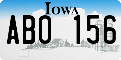 IA license plate ABO156