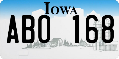 IA license plate ABO168
