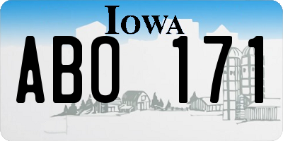 IA license plate ABO171