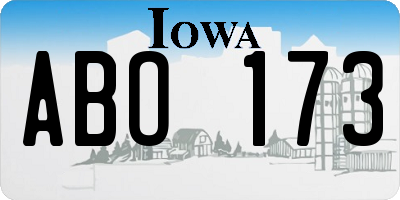 IA license plate ABO173
