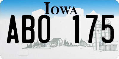 IA license plate ABO175