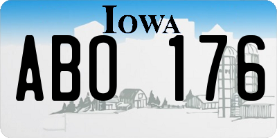 IA license plate ABO176
