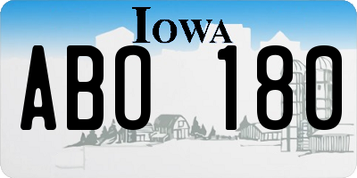 IA license plate ABO180