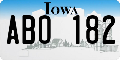 IA license plate ABO182