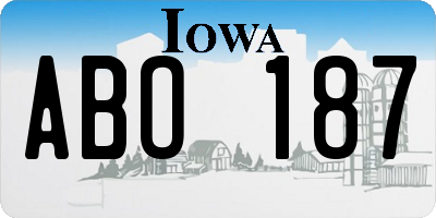 IA license plate ABO187