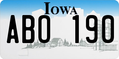 IA license plate ABO190