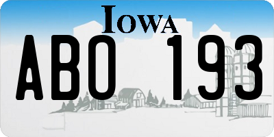 IA license plate ABO193