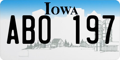 IA license plate ABO197