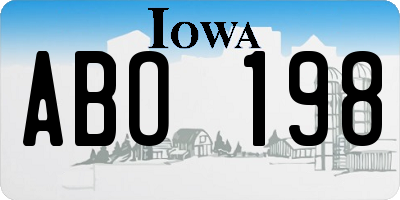IA license plate ABO198