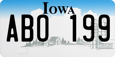IA license plate ABO199