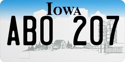 IA license plate ABO207