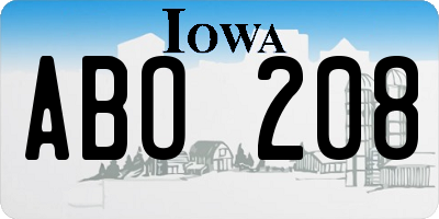 IA license plate ABO208