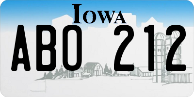 IA license plate ABO212