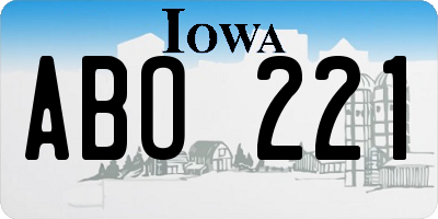 IA license plate ABO221